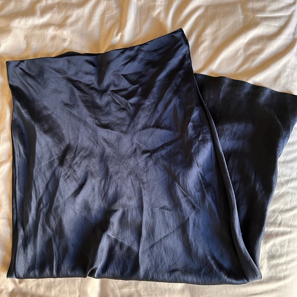 Quince Navy Blue Silk Maxi Skirt - Picture 4 of 4